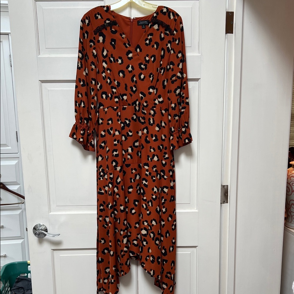 Leopard Print V-Neck Dress